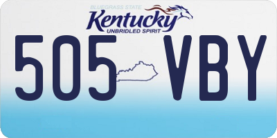 KY license plate 505VBY