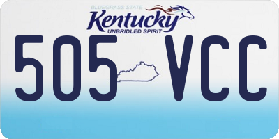 KY license plate 505VCC