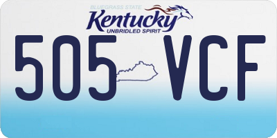 KY license plate 505VCF