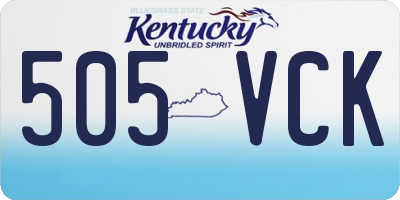 KY license plate 505VCK