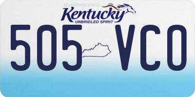 KY license plate 505VCO