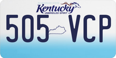 KY license plate 505VCP