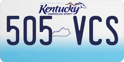 KY license plate 505VCS