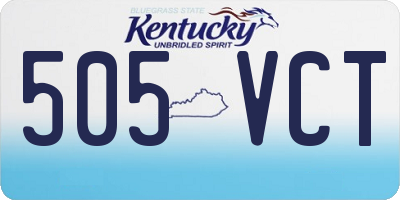 KY license plate 505VCT