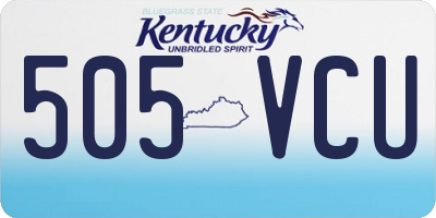 KY license plate 505VCU