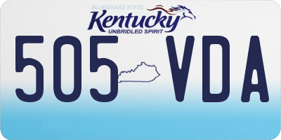 KY license plate 505VDA