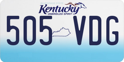 KY license plate 505VDG