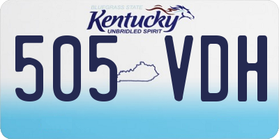 KY license plate 505VDH