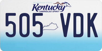 KY license plate 505VDK