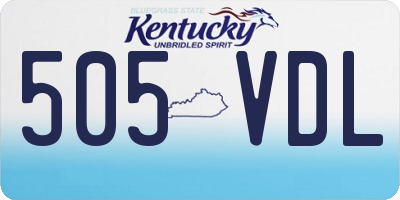 KY license plate 505VDL