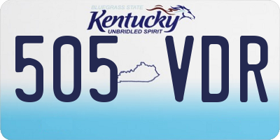 KY license plate 505VDR