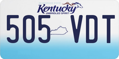 KY license plate 505VDT