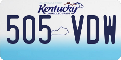 KY license plate 505VDW