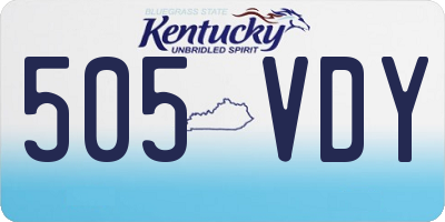 KY license plate 505VDY