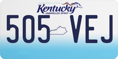 KY license plate 505VEJ