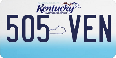 KY license plate 505VEN