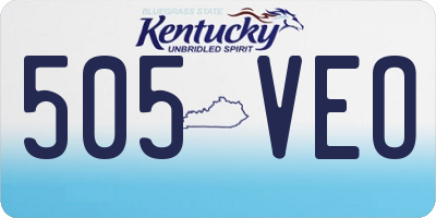 KY license plate 505VEO