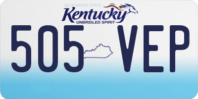 KY license plate 505VEP