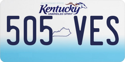 KY license plate 505VES