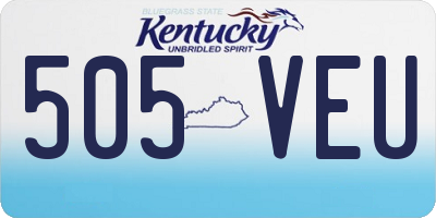 KY license plate 505VEU