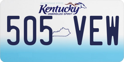 KY license plate 505VEW