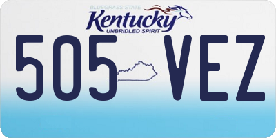 KY license plate 505VEZ