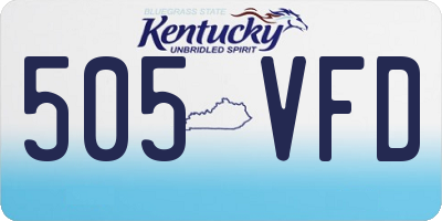 KY license plate 505VFD