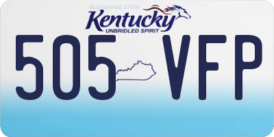 KY license plate 505VFP