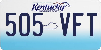 KY license plate 505VFT