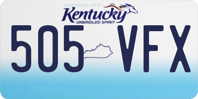 KY license plate 505VFX