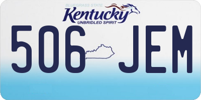 KY license plate 506JEM