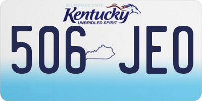 KY license plate 506JEO