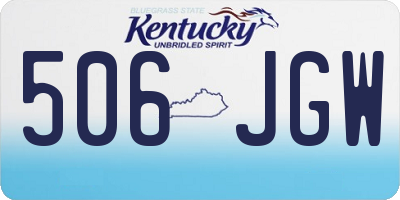 KY license plate 506JGW