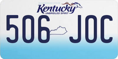 KY license plate 506JOC