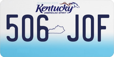 KY license plate 506JOF