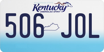 KY license plate 506JOL
