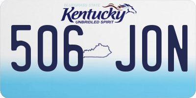 KY license plate 506JON