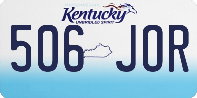KY license plate 506JOR