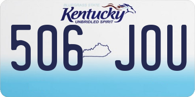 KY license plate 506JOU