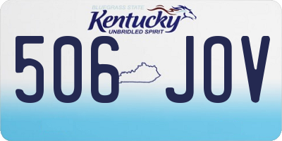 KY license plate 506JOV