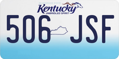 KY license plate 506JSF