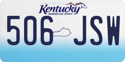 KY license plate 506JSW