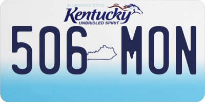 KY license plate 506MON