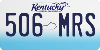 KY license plate 506MRS