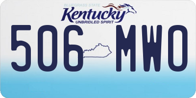 KY license plate 506MWO