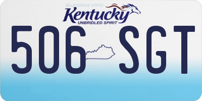 KY license plate 506SGT