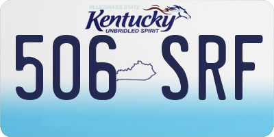 KY license plate 506SRF