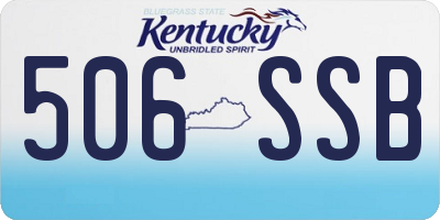 KY license plate 506SSB