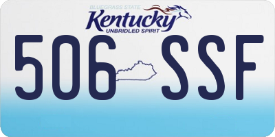 KY license plate 506SSF
