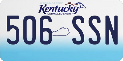 KY license plate 506SSN